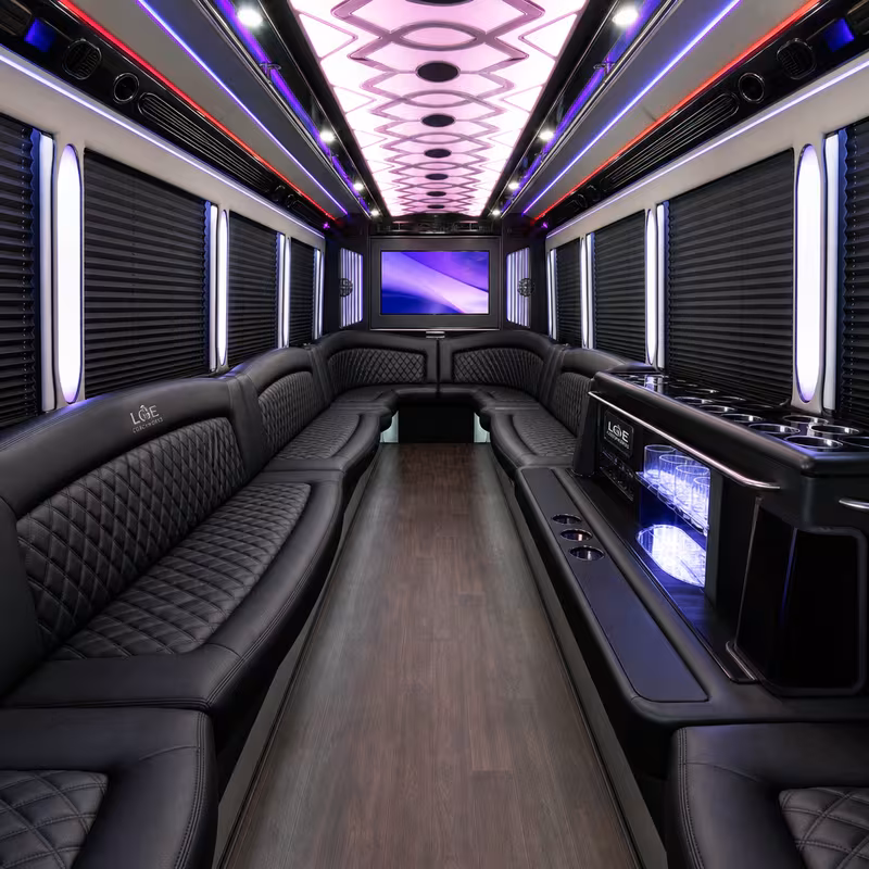 15 Passenger Party Bus Interior