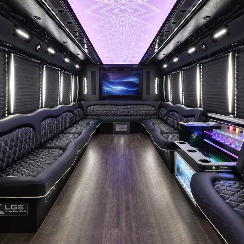 25 Passenger Party Bus Interior