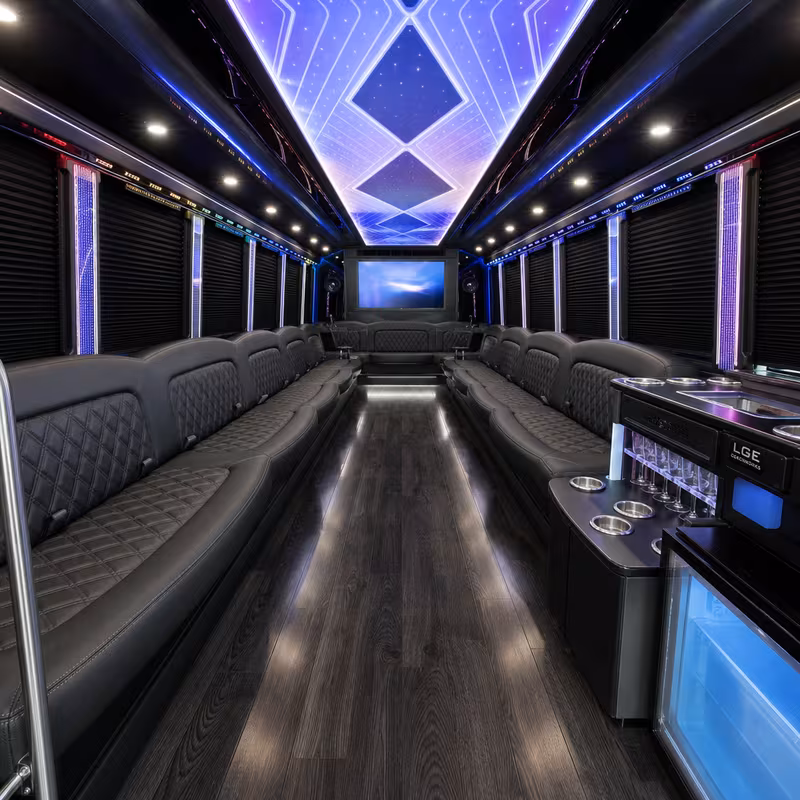 40 Passenger Party Bus Interior