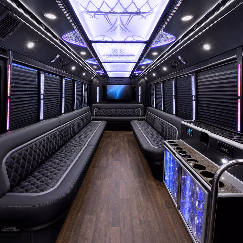 40 Passenger Party Bus Interior
