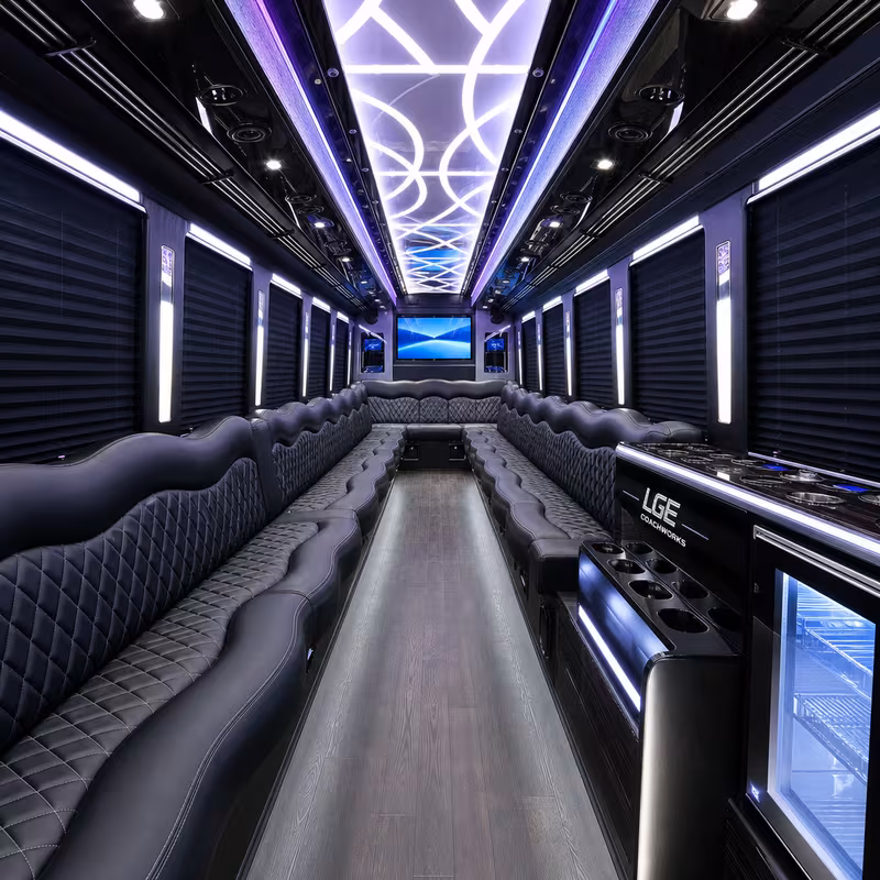 50 Passenger Party Bus Interior