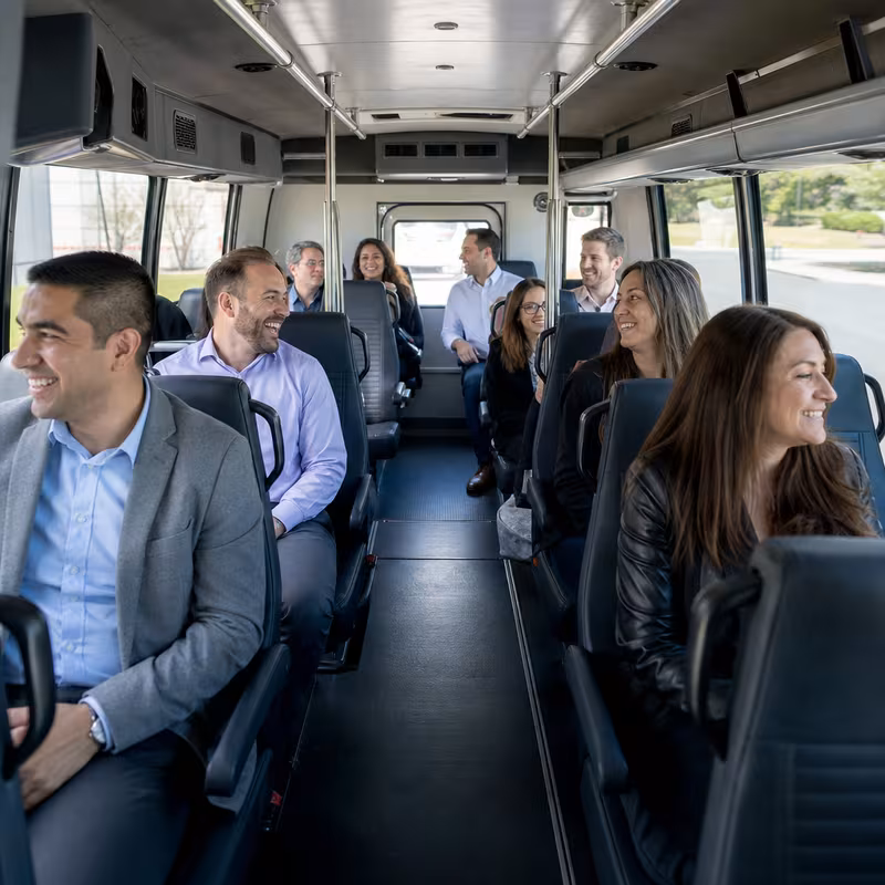 Black Mercedes Sprinter van staged for an Freemont Corporate Transportation group