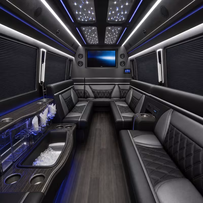 14 Passenger Sprinter Limo Interior